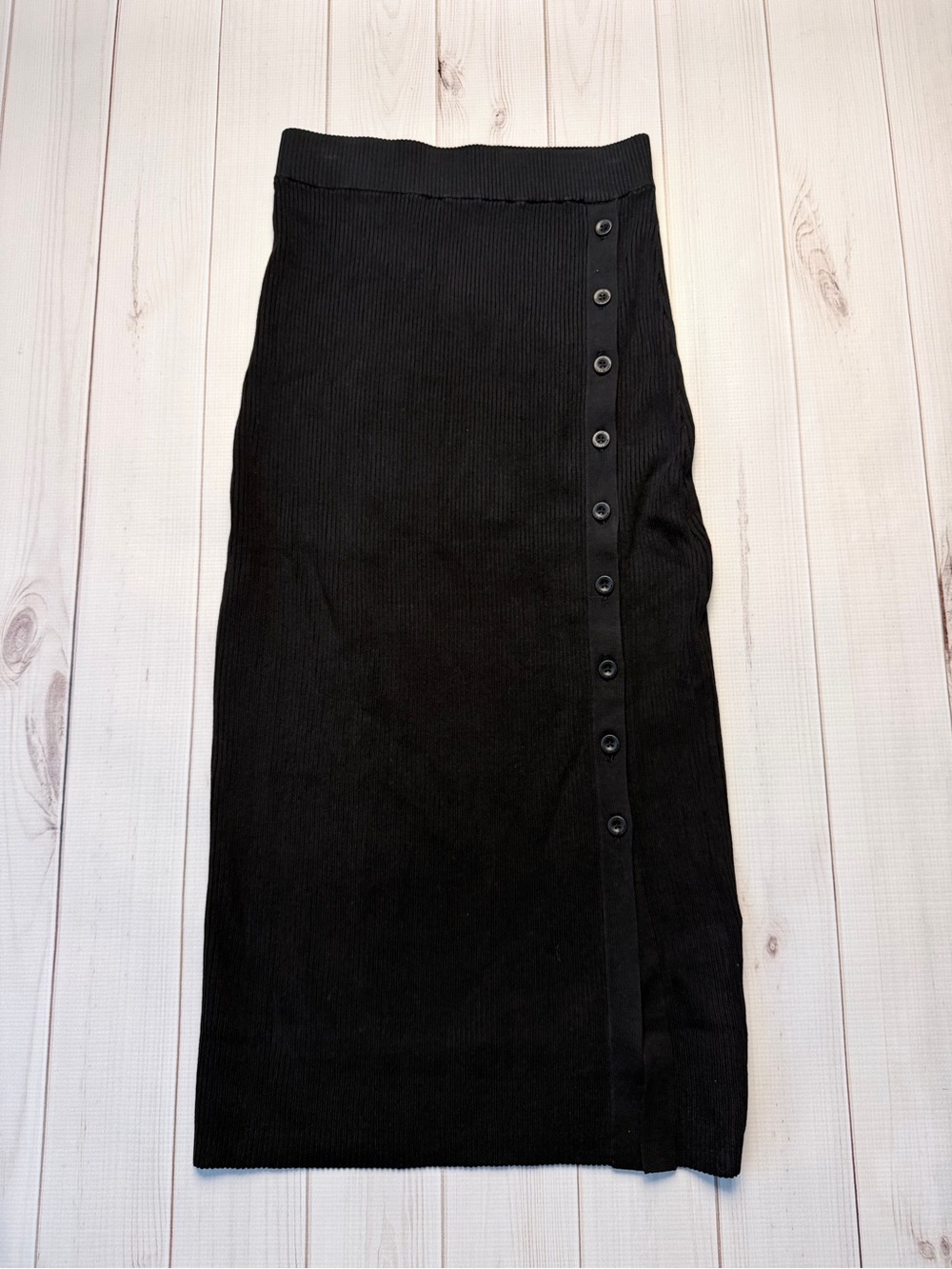 Lita by Ciara Black Button-Trim Pencil Skirt